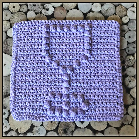 WINE GLASS Crocheted Dishcloth Pattern PDF File Only Etsy