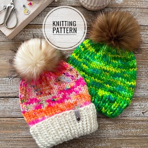 Classic Knit Beanie - 5 Sizes - Knit Pattern - PDF FILE ONLY