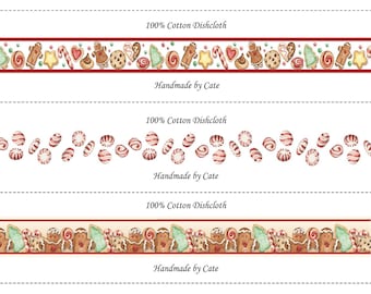 Christmas Sweets Dishcloth/Washcloth Labels - PDF File Only