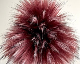 Cherry Bomb Faux Fur Pompom | 7" Handmade Vegan Lux Pom