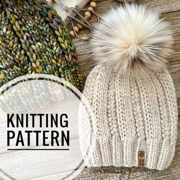 Fika Beanie Pattern - Knit Pattern - PDF FILE ONLY