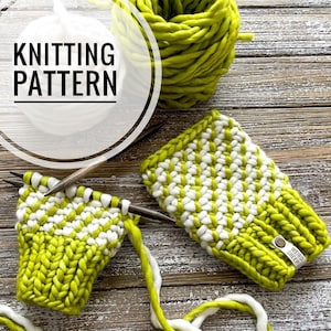 Kaleidoscope Fingerless Gloves - Knit Pattern - PDF FILE ONLY