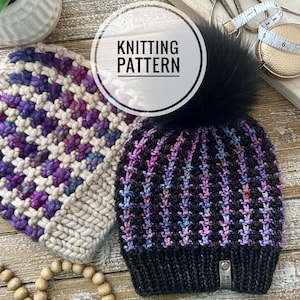 Modello a maglia per berretto Poise a mosaico – Berretto adatto ai principianti (modello PDF)