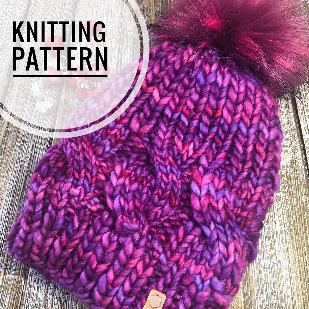 XO Cable Rib Beanie Knitting Pattern – Super Bulky Knit Hat (PDF FILE ...