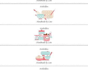 Let's Bake Dishcloth/Washcloth Labels - PDF File Only