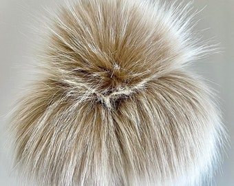 Sandstorm Super Lux Faux Fur Pompom | Lux Pom | Handmade Pompom | XL Pompom | Faux Fur | Vegan Pompom | Removable Faux Fur Pompom