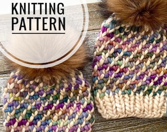 Kaleidoscope Hat Knitting Pattern – Toque Beanie (PDF Pattern)