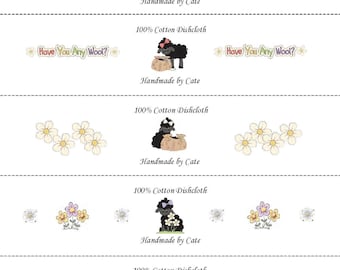 Baa Baa Black Sheep Dishcloth/Washcloth Labels - PDF File Only