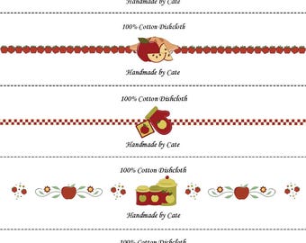 Apple Pie Dishcloth/Washcloth Labels - PDF File Only