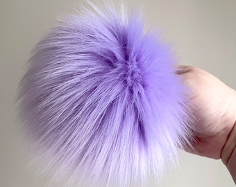 Lilac Faux Fur Pompom | Handmade | Removable Vegan Pom