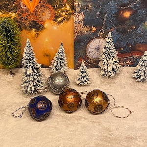4 boules de Noël Steampunk