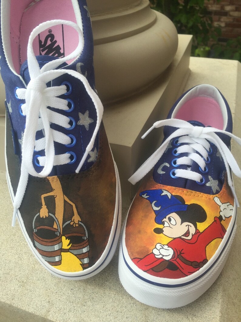 HandPainted Sorcerer Mickey Shoes Etsy