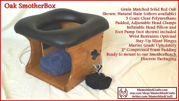 Solid Oak SmotherBox (BDSM, Queening Chair, Facesitting) .