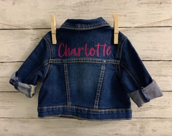 baby jean jacket with name