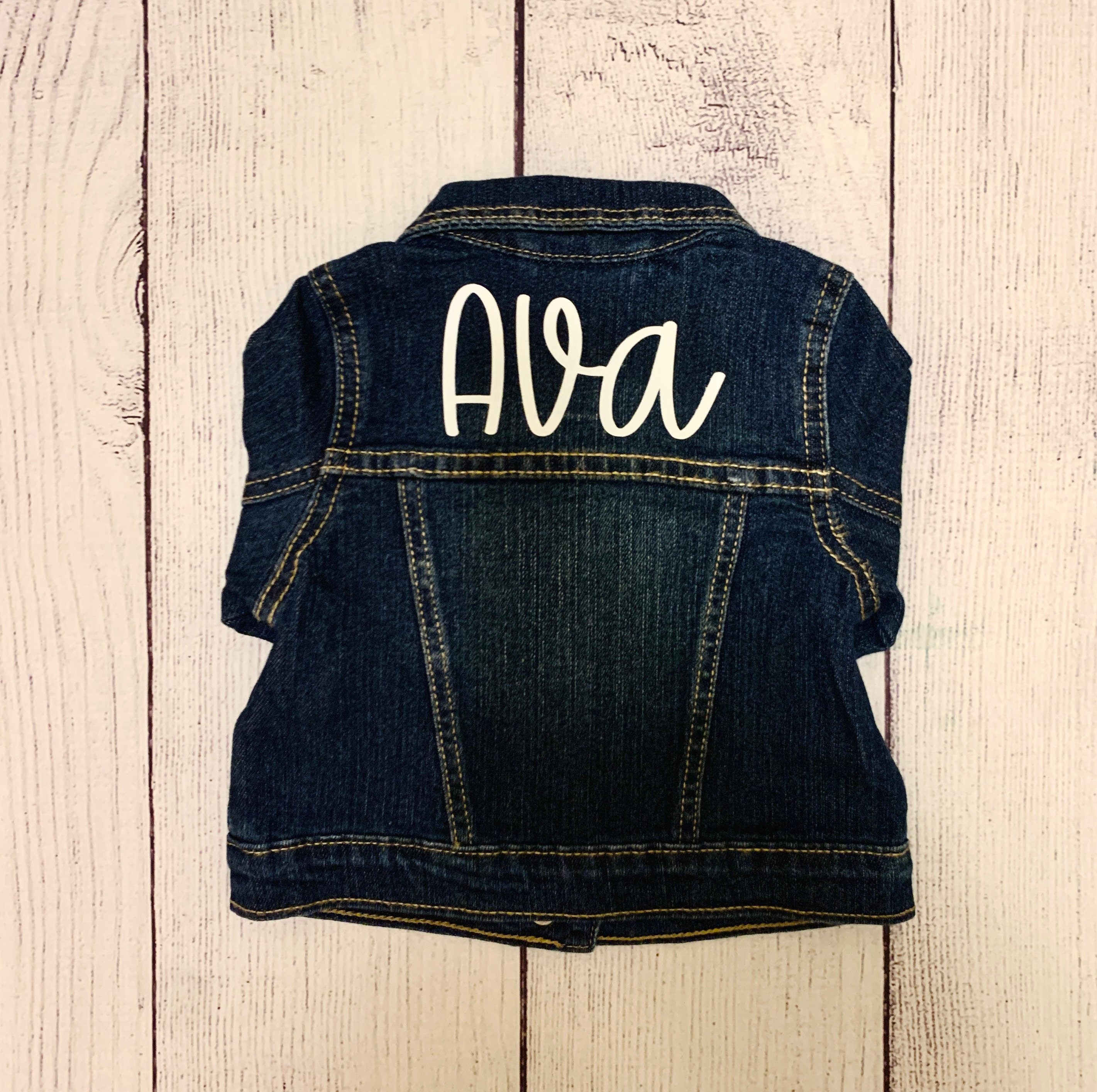 Baby/toddler Custom Name Jean Jacket Multiple Font Options & Etsy