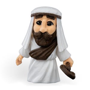 Nativity figure of the Holy Family, Joseph, birth of Jesus, Holy Family. Christmas figures, Joseph figure. 3D