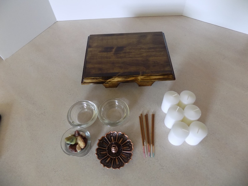 Mini Meditation Kit,Mediation Starter Kit,Mediation Altar,Alter shelf,Meditation table,Travel mediation altar,Shrine image 4