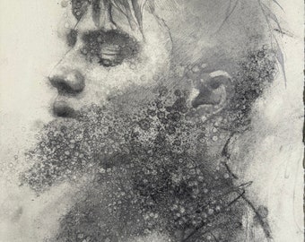 New   drawing with pencil & graphite on paper. Contemporary British artwork by fine artist Neyha Sofat