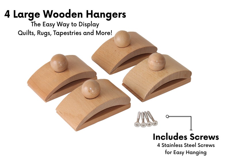 Classy Clamps Wooden Quilt Hangers 4 Large Clips Light and Etsy
