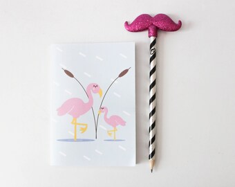 Carnet flamingo fait main / tendance flamant rose utile correspondance notebook girly notes planner