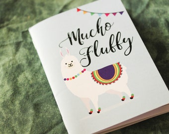 Carnet fait main "Lama fluffy" / correspondance planner mexico lama fluffy pérou