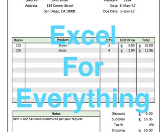 Excel Customer Invoice Template