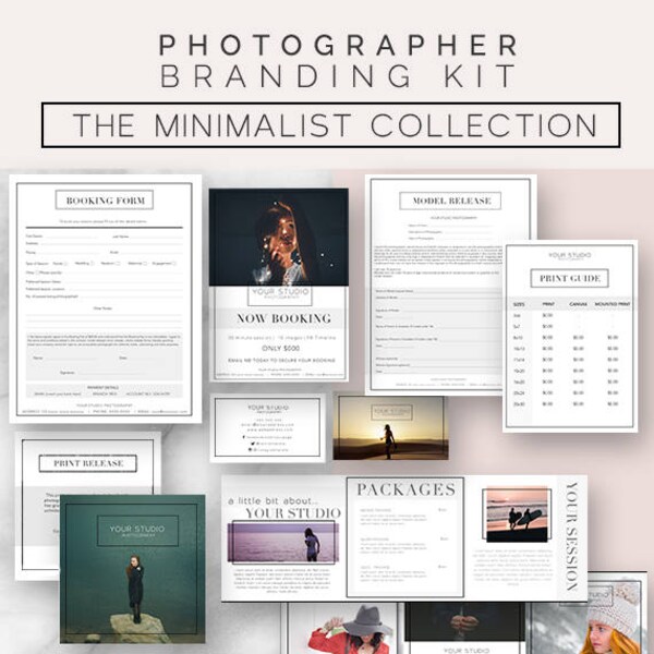 Photography, Marketing, Kit, Photographer, Templates, Business, Photography Forms, Branding Kit, Marketing Sets, Photoshop, Minimalist,
