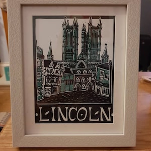 Lincoln city original linocut limited edition