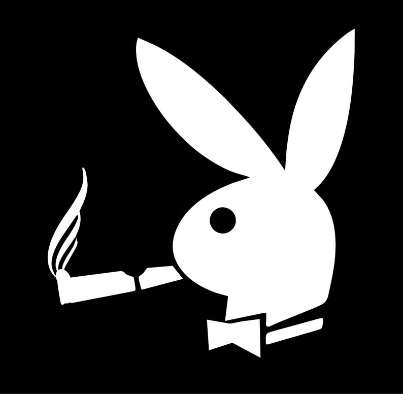 Playboy Bunny Sticker Decal Smoking Cigar SIZE and COLOR | Etsy