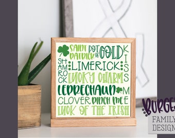 10x10 St Patrick's Day Subway Art svg dxf eps png