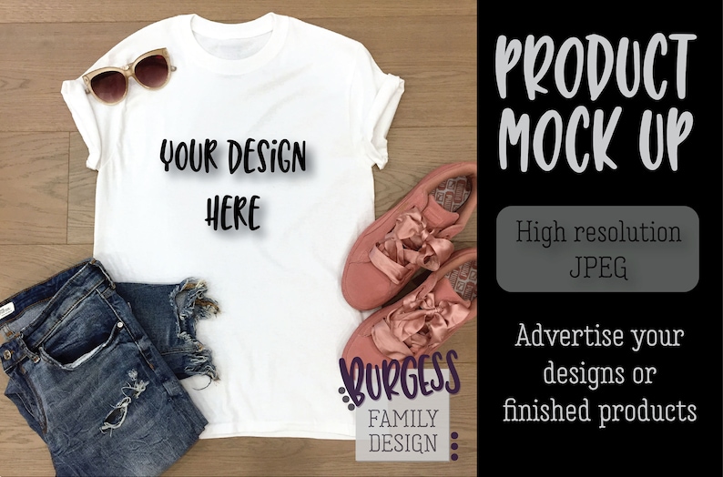 Download MOCK UP Styled Instagram-ready White t-shirt jeans OOTD ...