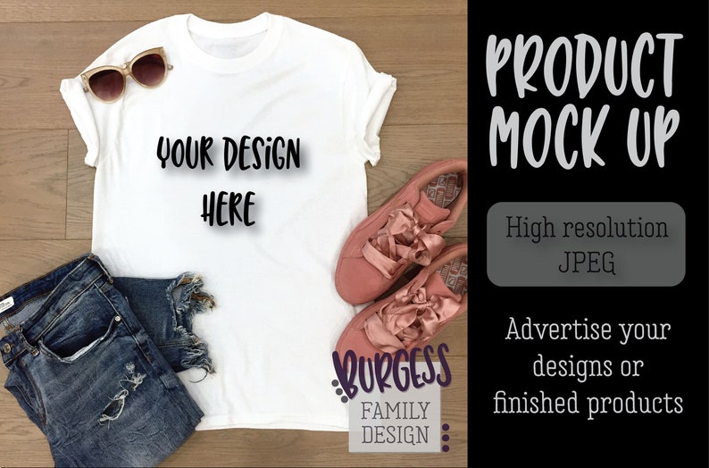 Download MOCK UP Styled Instagram-ready White t-shirt jeans OOTD ...