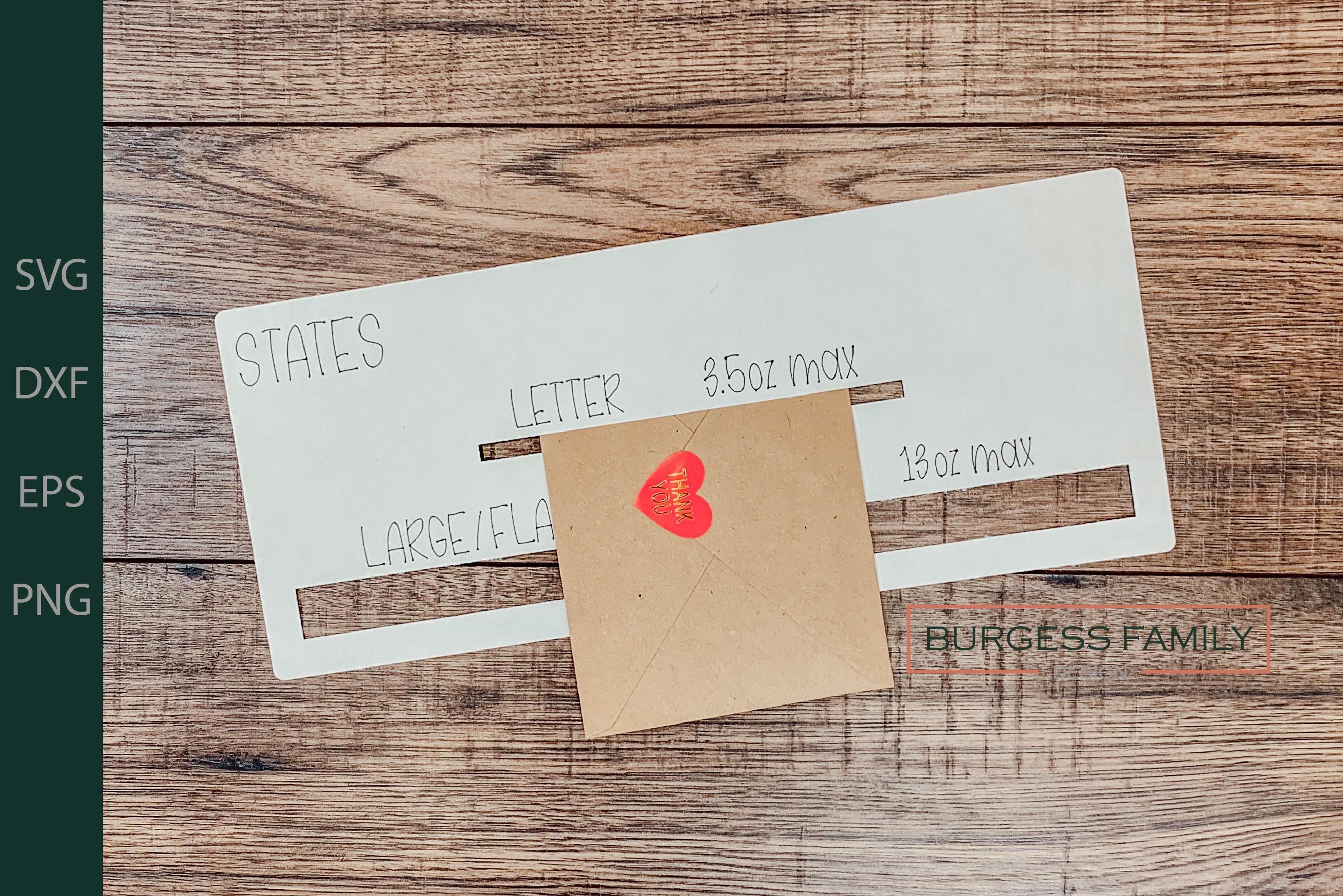 Letter mailing template UNITED STATES | Slot of doom SVG Cut file