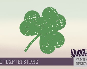 Distressed grunge clover SVG dxf PNG eps