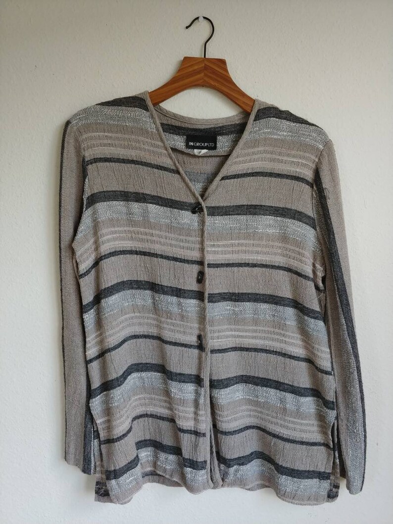 Vintage Neutral Stripe Cardigan