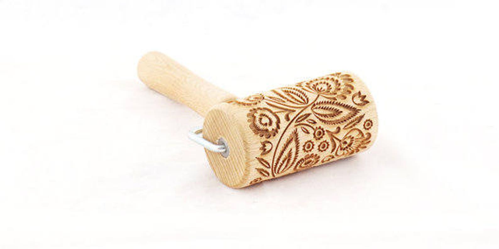 Rolling Pin Embossed With FOLK FLORAL Pattern for Baking Etsy