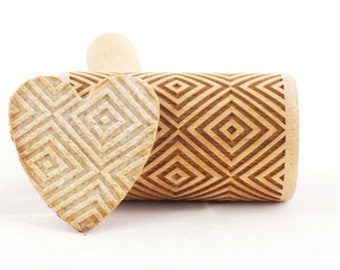 Stodola Engraved Mini Rolling Pin with SQUARE Pattern