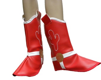 Adult Medium Red White  Boot Shoe Covers Disney Jessie Toy Story Cowgirl Ladies Women’s