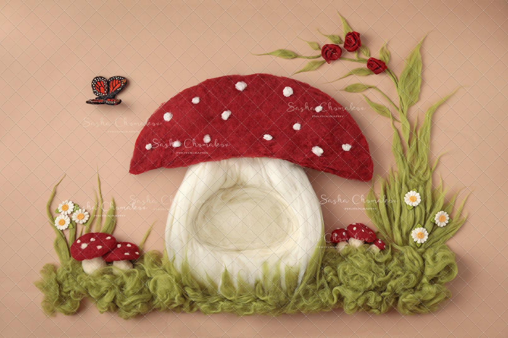 Digital Backdrop, Background Newborn Baby Girl Boy Forest Mushroom ...