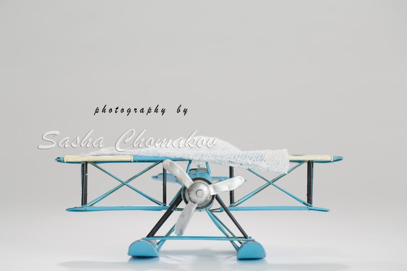 Digital Backdrop Background Blue Airplane Newborn Baby Boy or Girl
