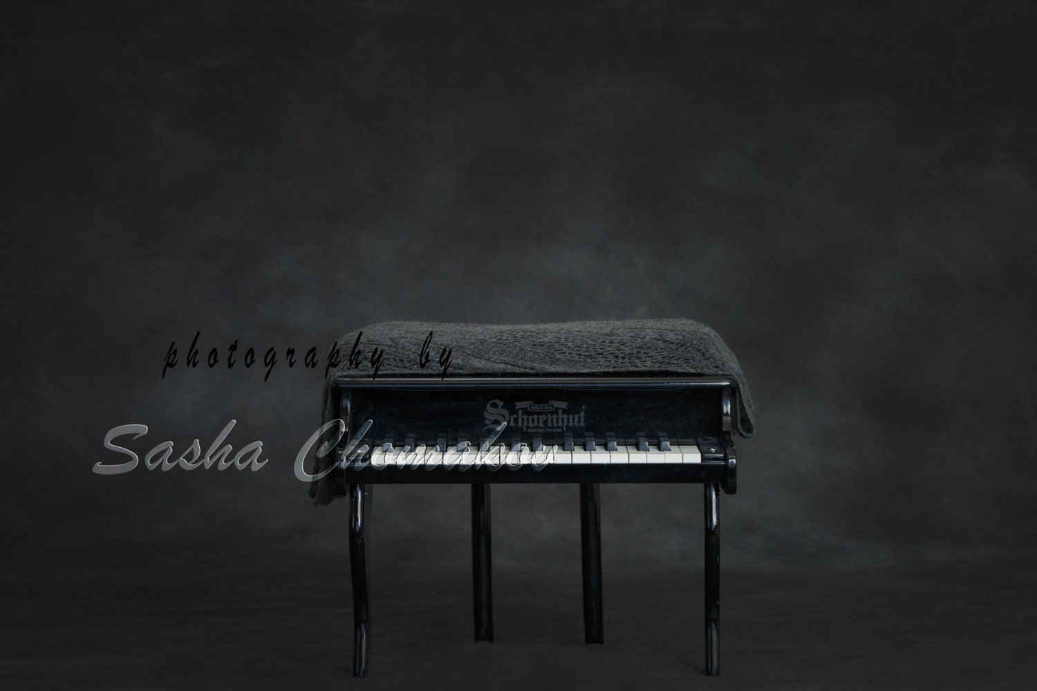 Digital backdrop  background newborn baby girl or boy   piano brown music