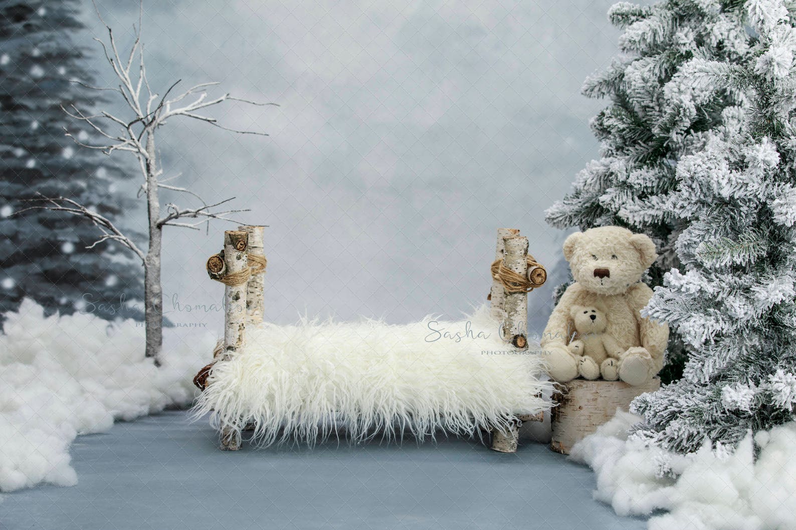 Digital Backdrop, Background Newborn Boy Girl Baby Cream Christmas