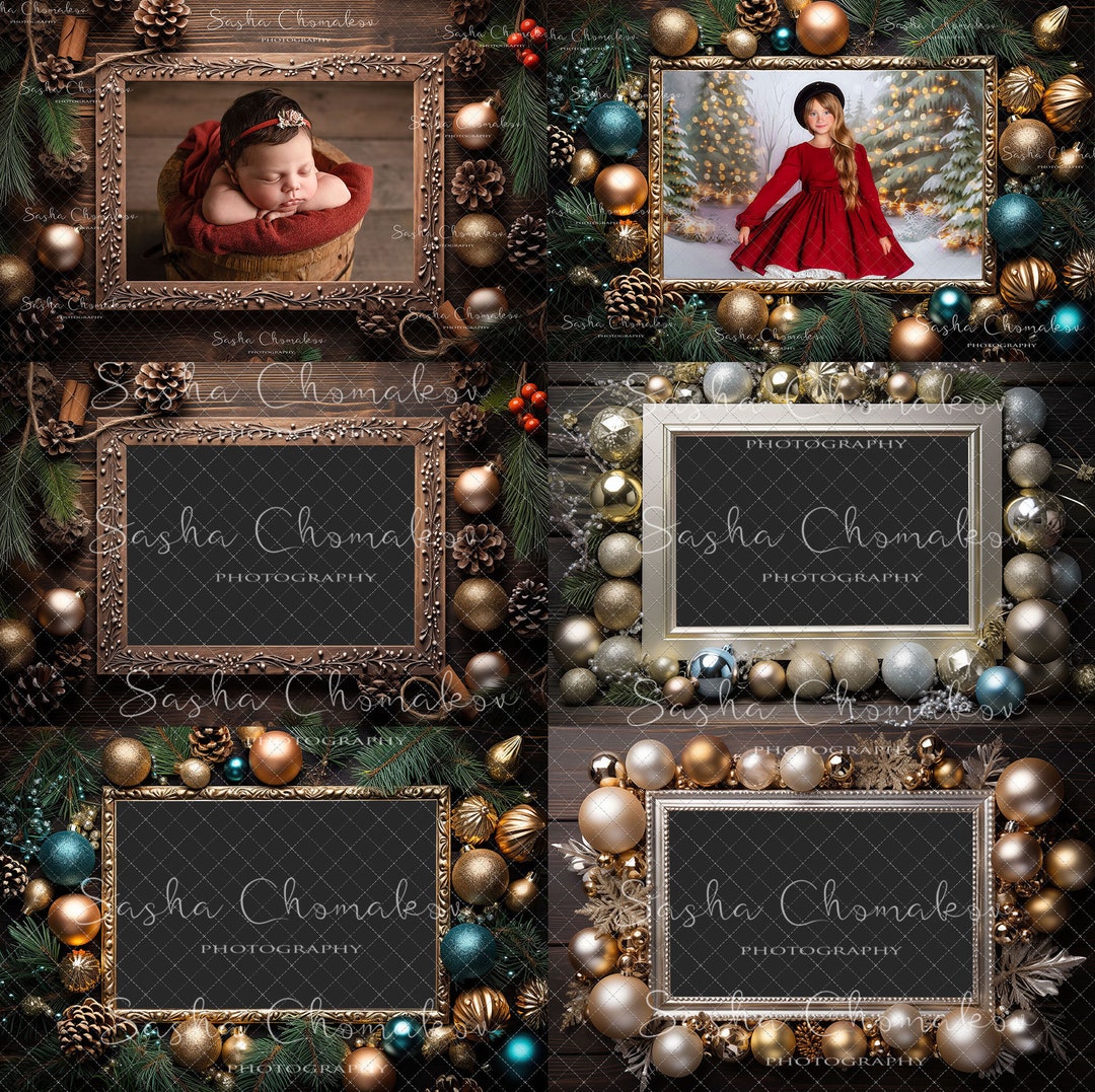 4 Files Digital Backdrop, Background , Overlays Christmas frames family ...