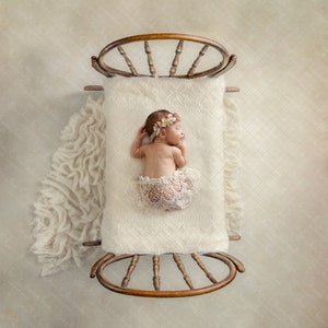 Digital backdrop background newborn  girl or boy  sitter cream  overhead blanket bed light  vintage Christmas