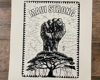 Maui Strong Charity Screenprint for Lahaina, by Art Professor Neil Shigley