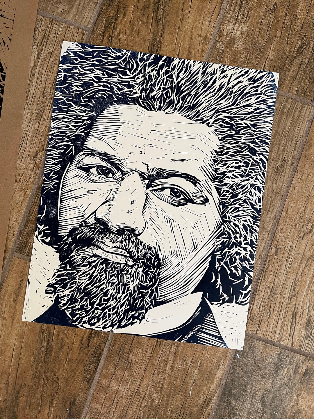 Frederick Douglass Portrait, 11 X 14", in Linocut, by Tom Callos - Etsy
