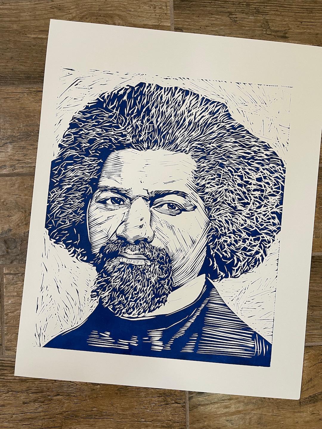 Portrait of Frederick Douglass, in Linocut, 24" X 18" and Made by Hand ...