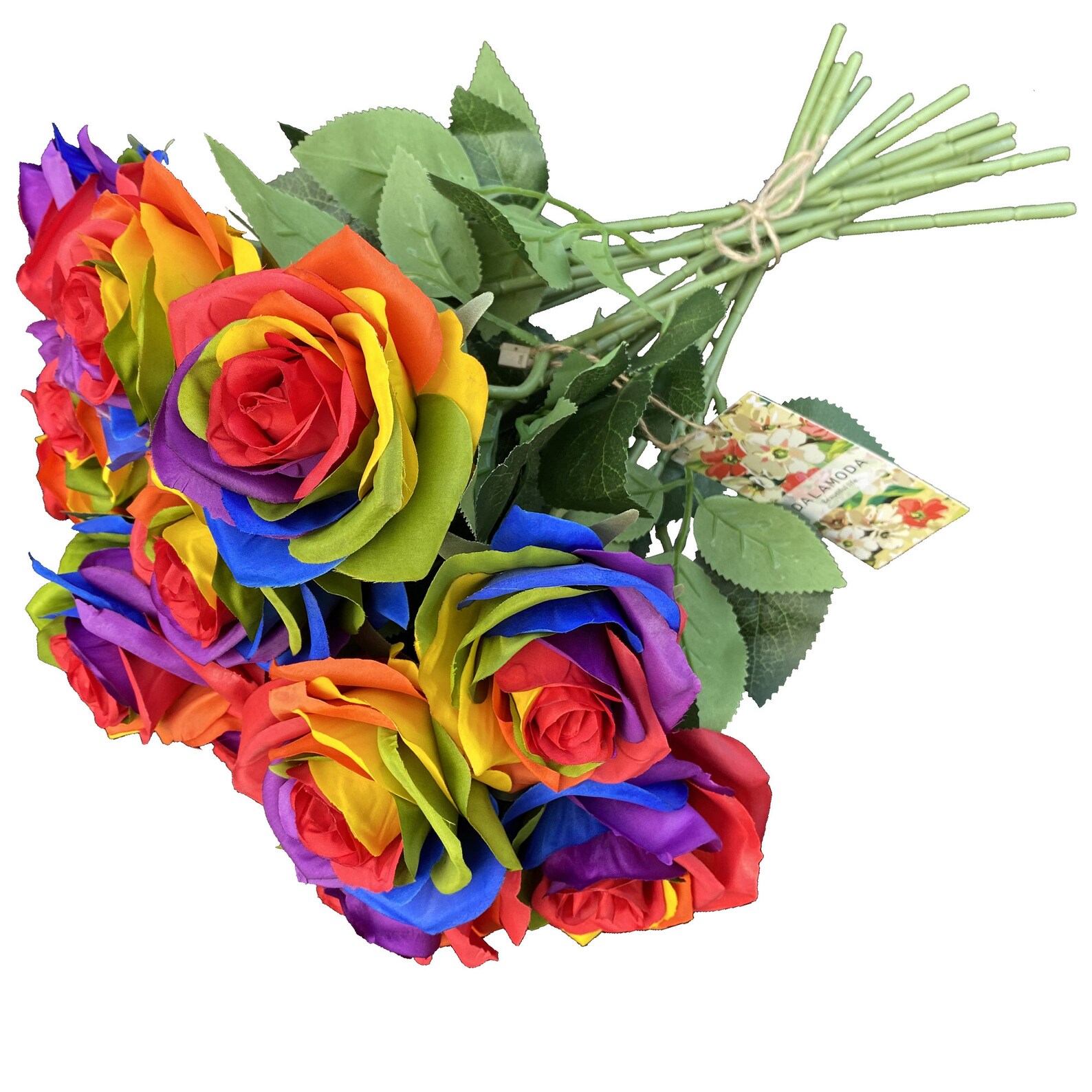 15pcs Artificial Rainbow Roses Silk Flower Artificial Rose Etsy
