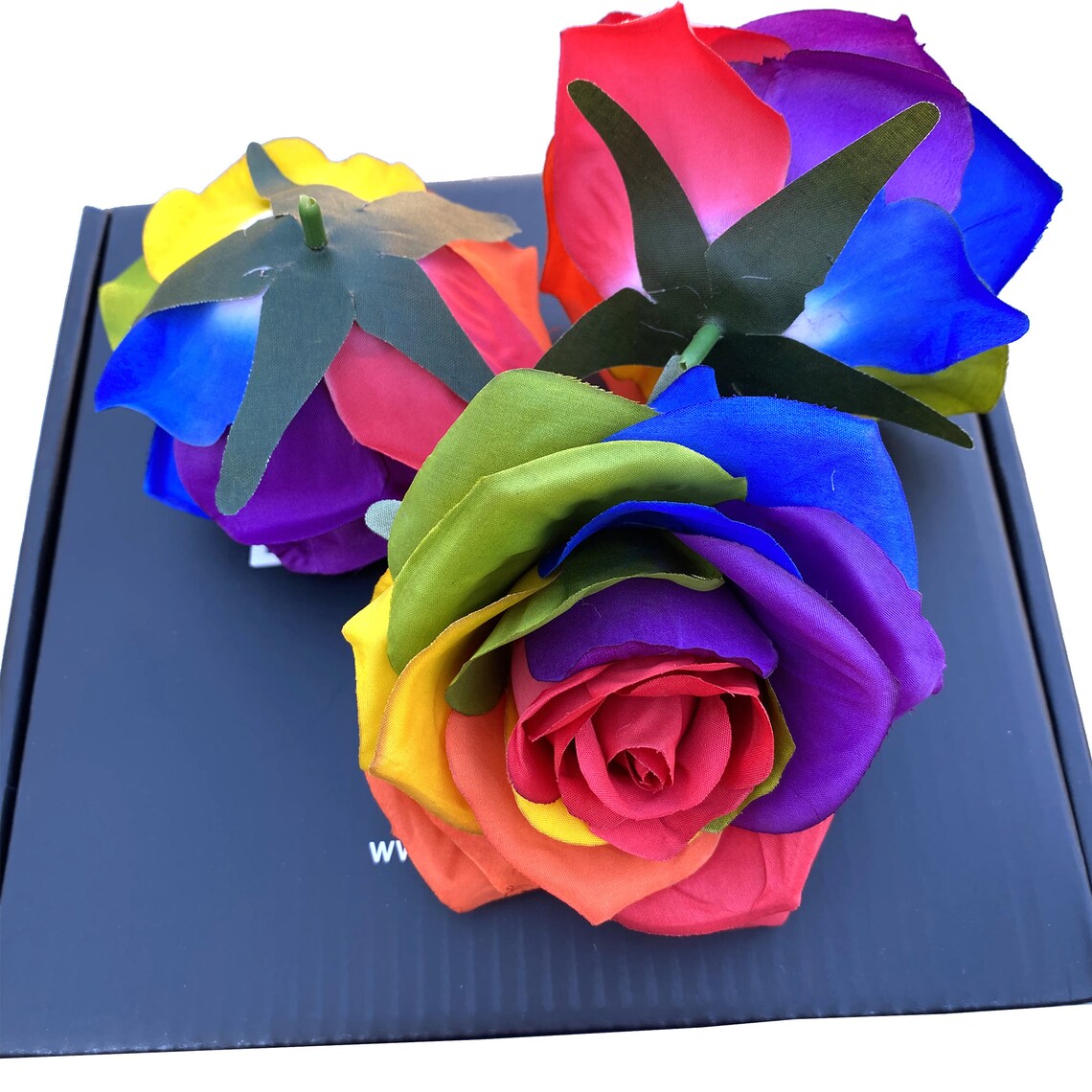 20pcs Artificial Rainbow Roses Heads Silk Flower Artificial Etsy