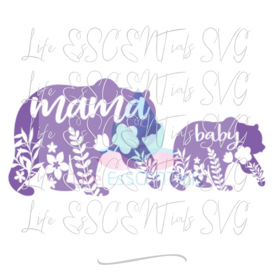 Download Floral Mama Bear AND Baby Cub Floral SVG DIGITAL Cut File ...